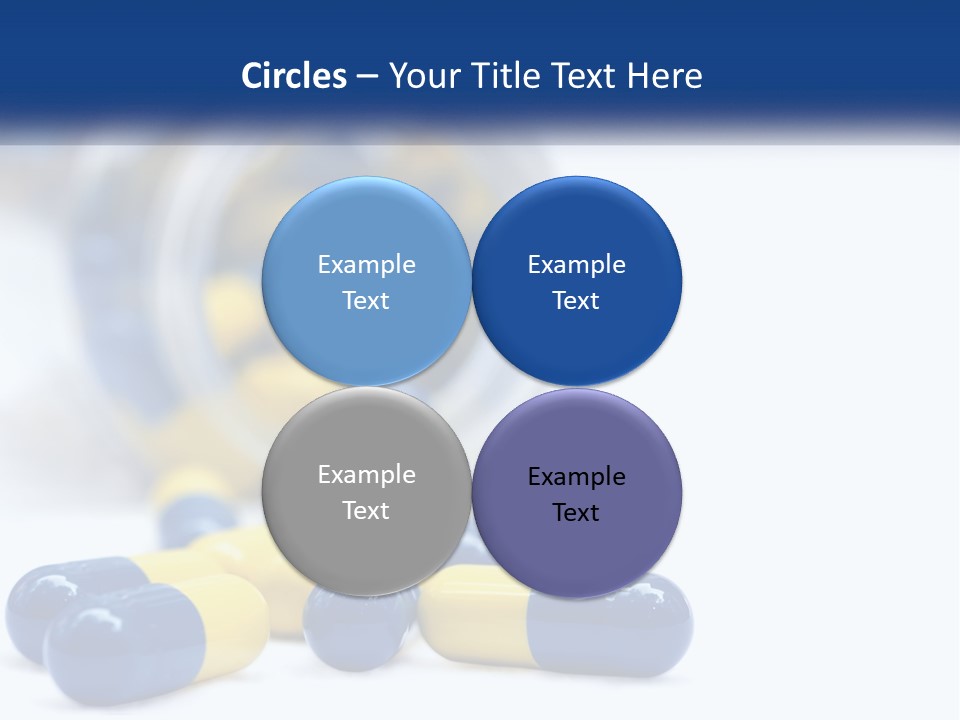 Blue And Yellow Pills Spilling Out Of A Bottle PowerPoint Template