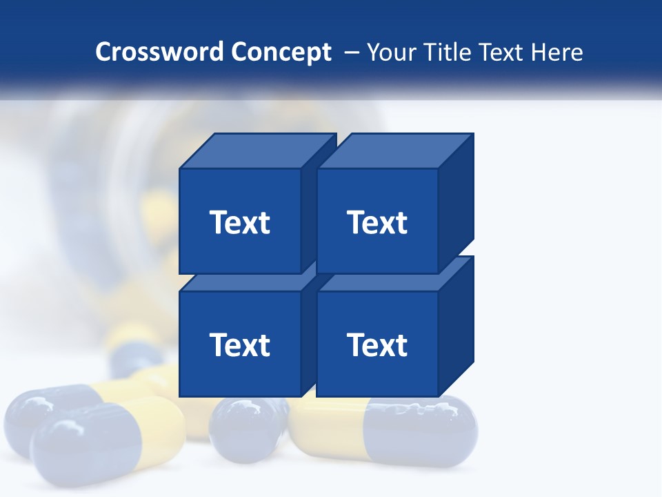Blue And Yellow Pills Spilling Out Of A Bottle PowerPoint Template