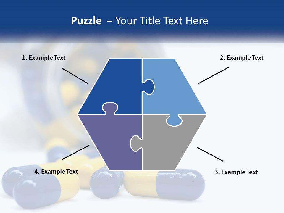 Blue And Yellow Pills Spilling Out Of A Bottle PowerPoint Template