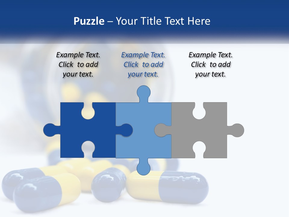 Blue And Yellow Pills Spilling Out Of A Bottle PowerPoint Template