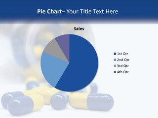 Blue And Yellow Pills Spilling Out Of A Bottle PowerPoint Template