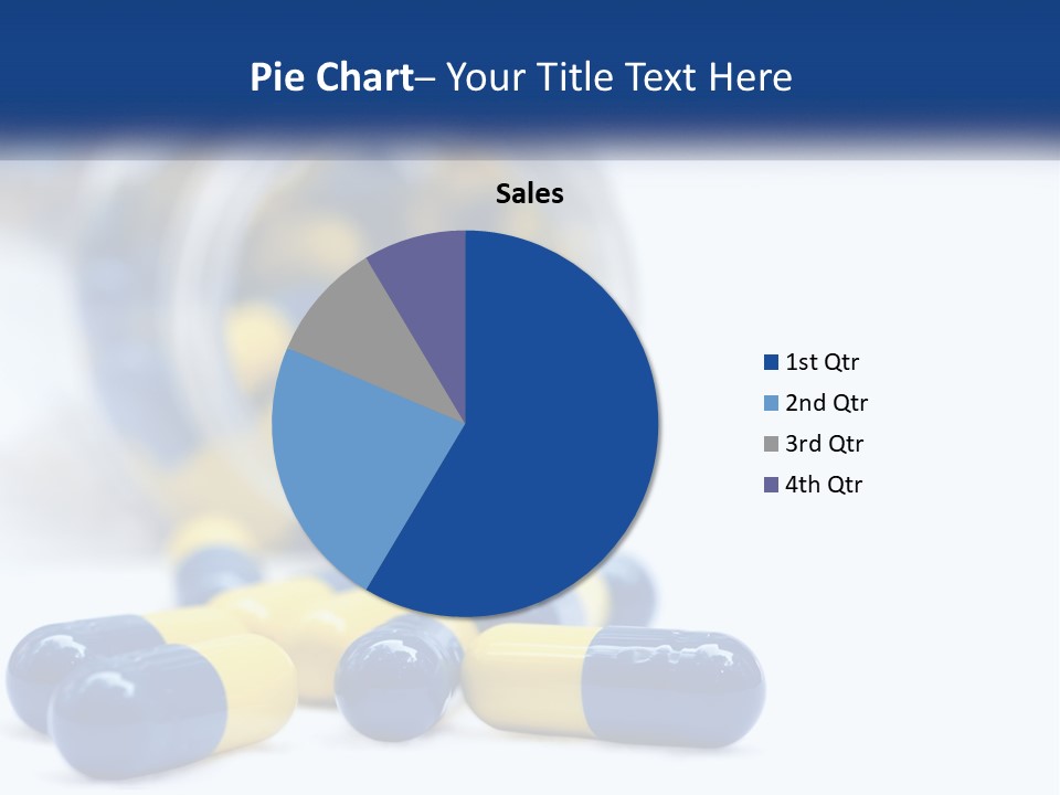 Blue And Yellow Pills Spilling Out Of A Bottle PowerPoint Template