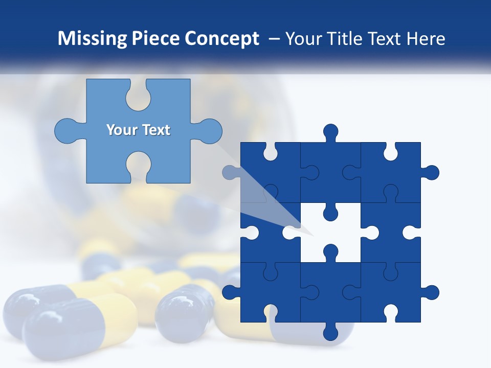 Blue And Yellow Pills Spilling Out Of A Bottle PowerPoint Template