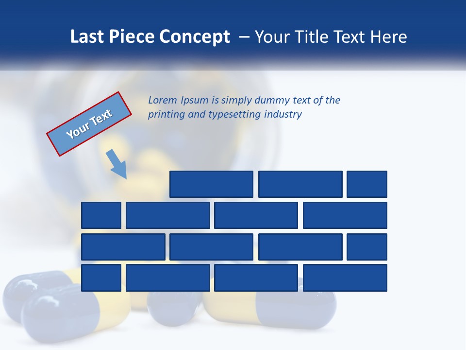 Blue And Yellow Pills Spilling Out Of A Bottle PowerPoint Template