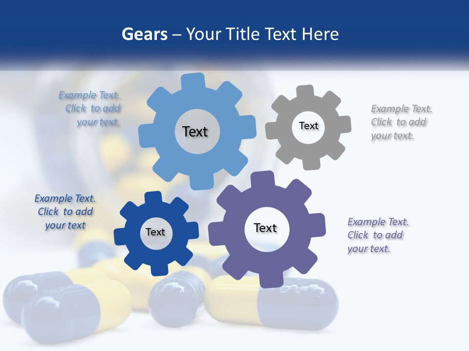 Blue And Yellow Pills Spilling Out Of A Bottle PowerPoint Template