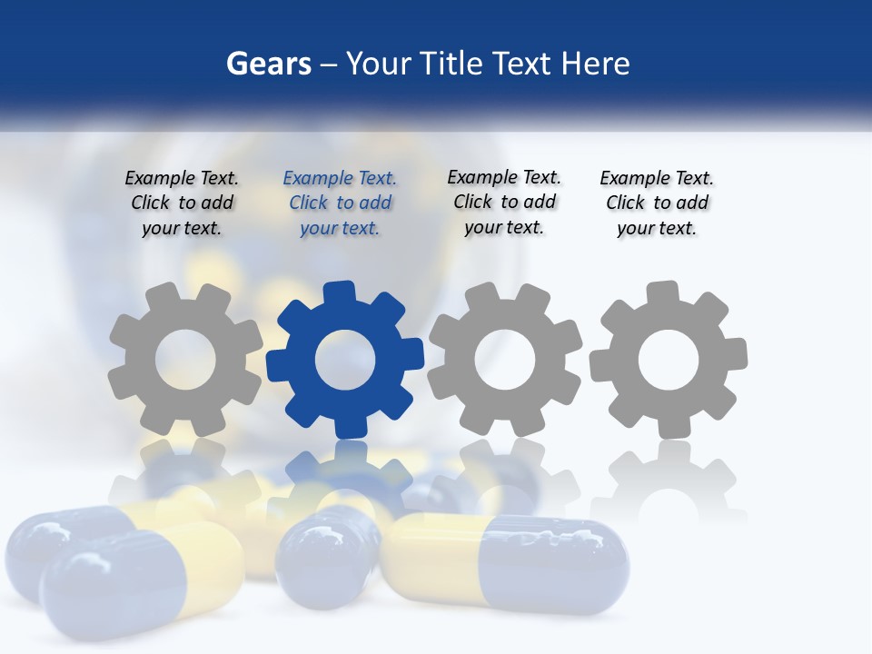 Blue And Yellow Pills Spilling Out Of A Bottle PowerPoint Template