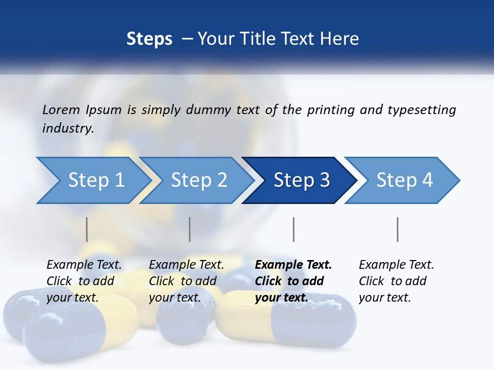 Blue And Yellow Pills Spilling Out Of A Bottle PowerPoint Template