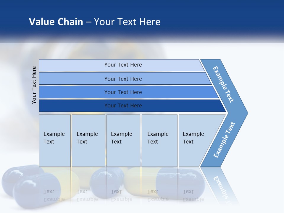 Blue And Yellow Pills Spilling Out Of A Bottle PowerPoint Template