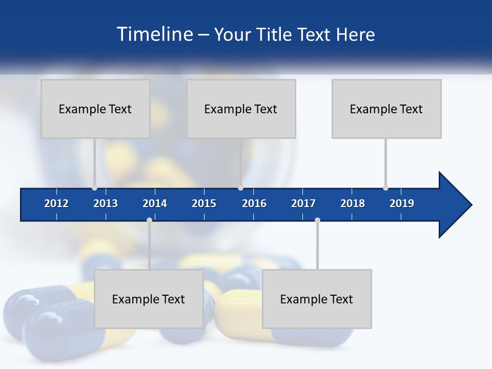 Blue And Yellow Pills Spilling Out Of A Bottle PowerPoint Template