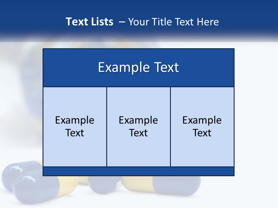Blue And Yellow Pills Spilling Out Of A Bottle PowerPoint Template