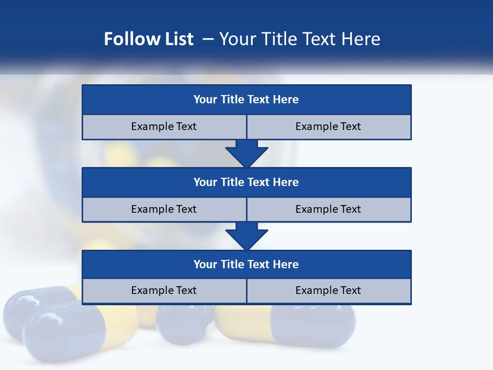 Blue And Yellow Pills Spilling Out Of A Bottle PowerPoint Template