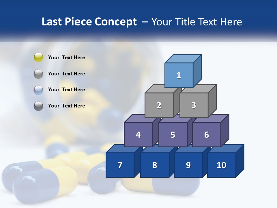 Blue And Yellow Pills Spilling Out Of A Bottle PowerPoint Template