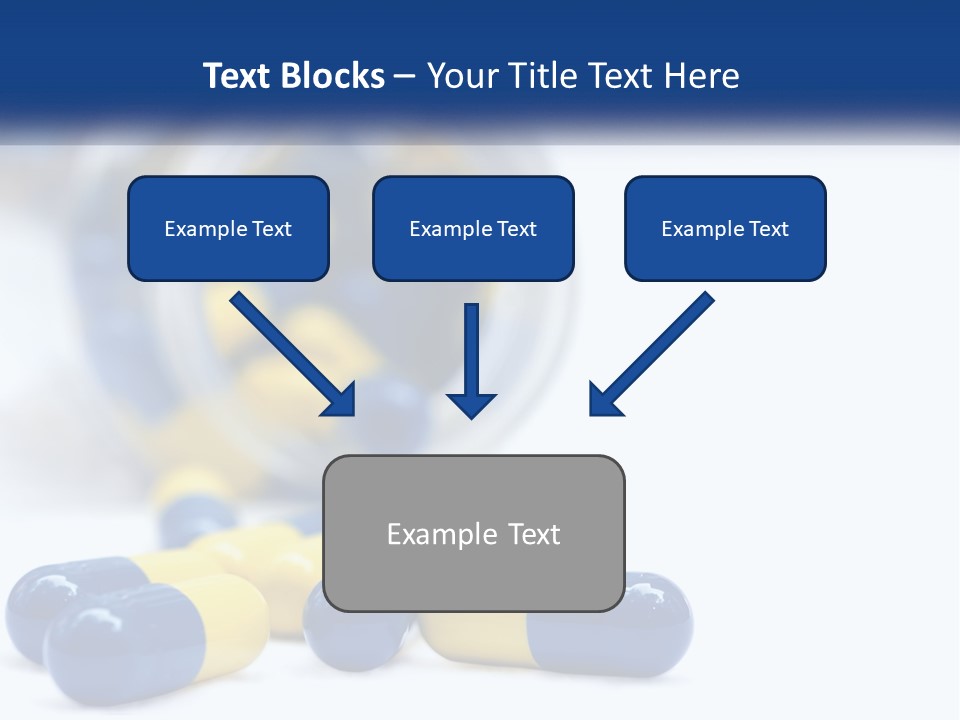 Blue And Yellow Pills Spilling Out Of A Bottle PowerPoint Template