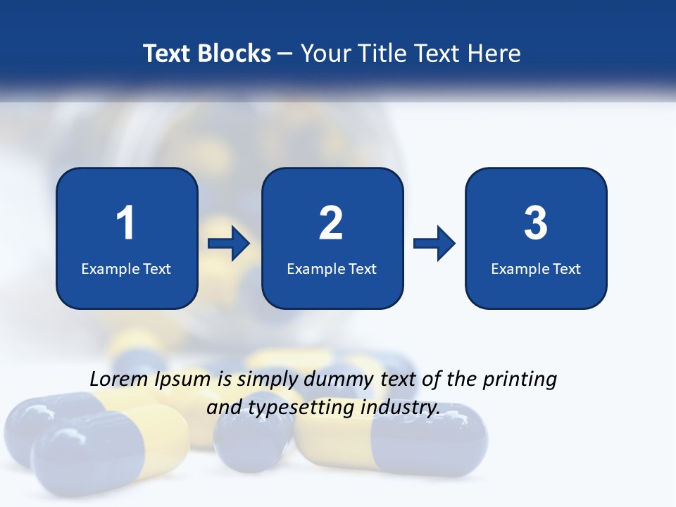 Blue And Yellow Pills Spilling Out Of A Bottle PowerPoint Template