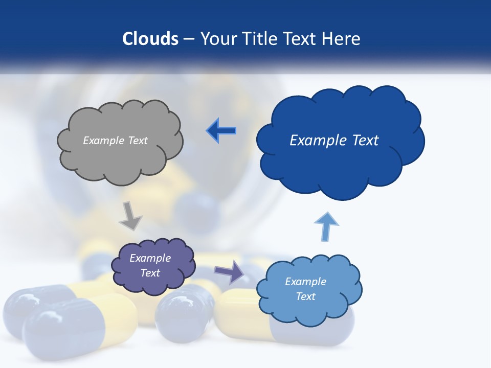 Blue And Yellow Pills Spilling Out Of A Bottle PowerPoint Template