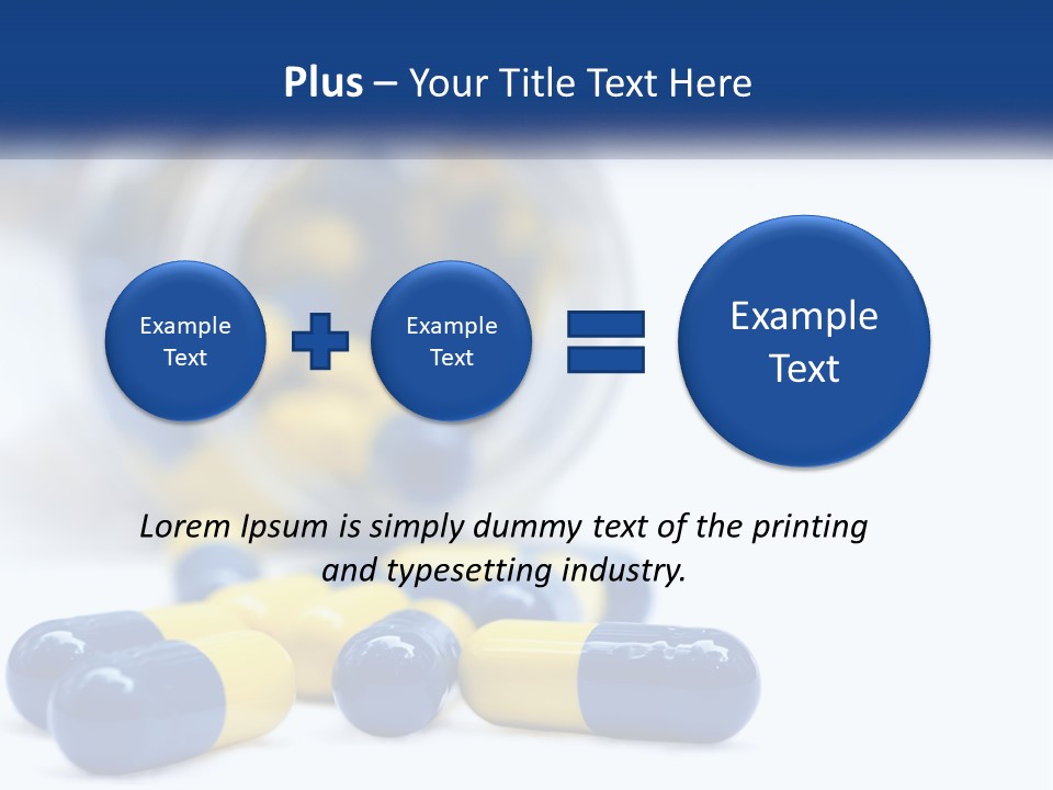 Blue And Yellow Pills Spilling Out Of A Bottle PowerPoint Template