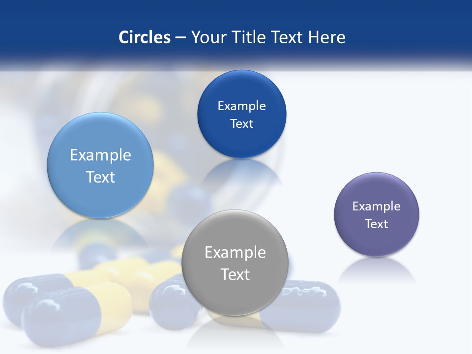 Blue And Yellow Pills Spilling Out Of A Bottle PowerPoint Template