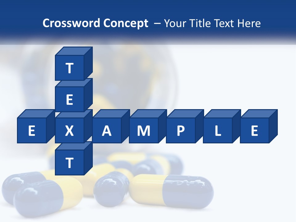 Blue And Yellow Pills Spilling Out Of A Bottle PowerPoint Template