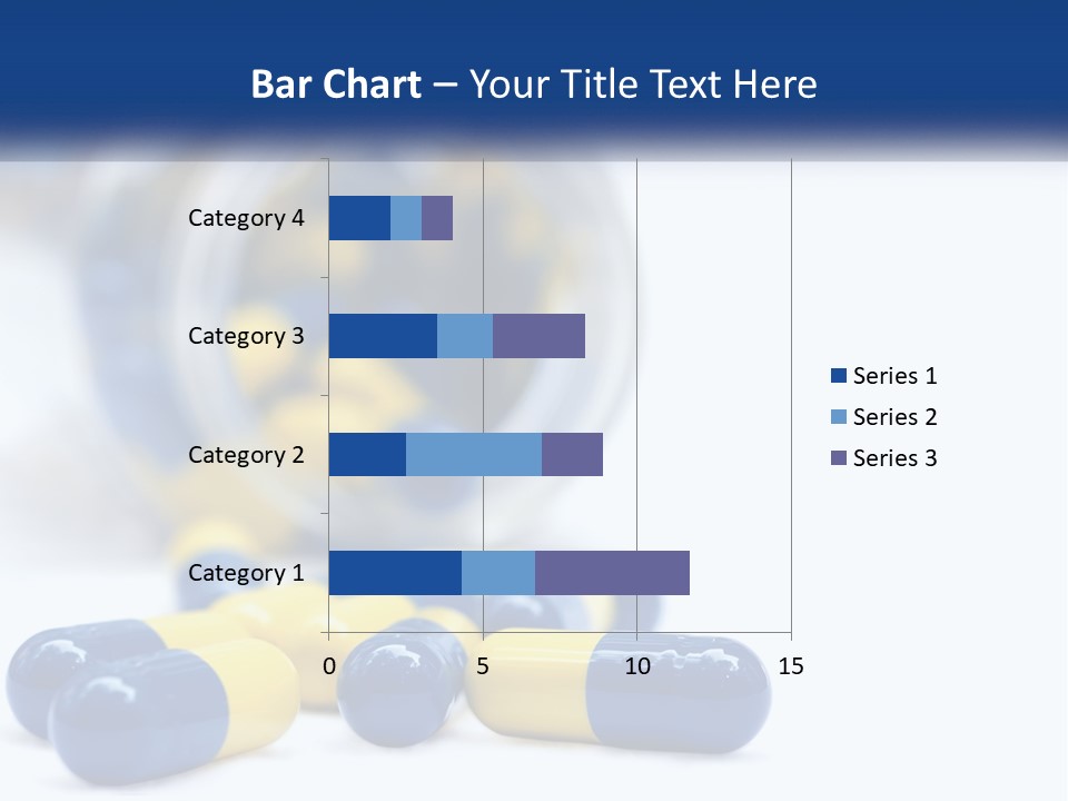 Blue And Yellow Pills Spilling Out Of A Bottle PowerPoint Template