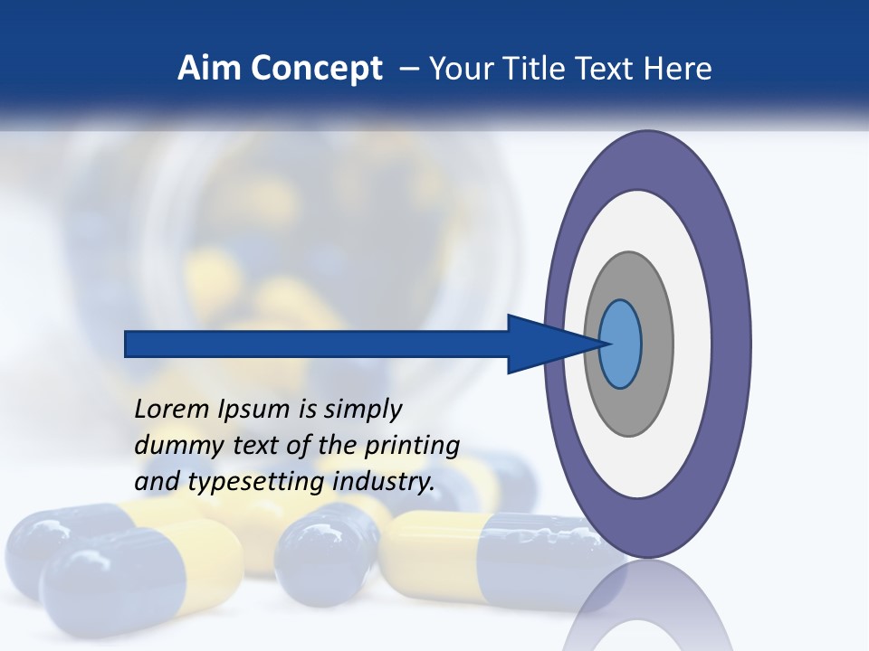 Blue And Yellow Pills Spilling Out Of A Bottle PowerPoint Template