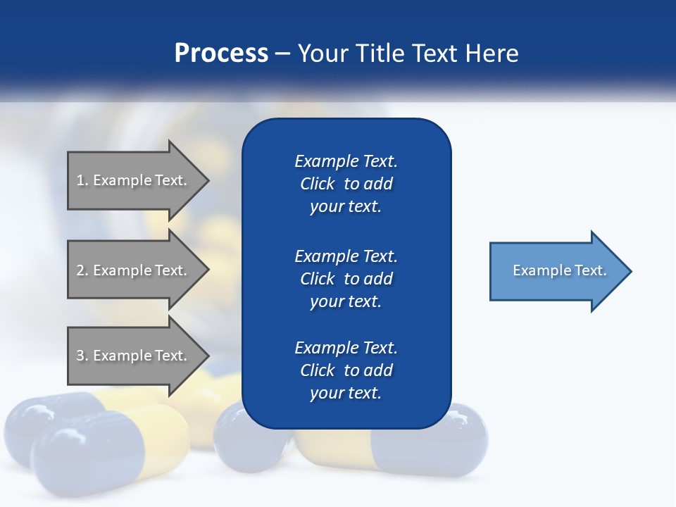 Blue And Yellow Pills Spilling Out Of A Bottle PowerPoint Template