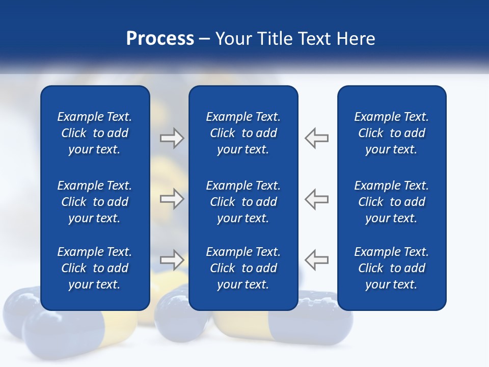 Blue And Yellow Pills Spilling Out Of A Bottle PowerPoint Template