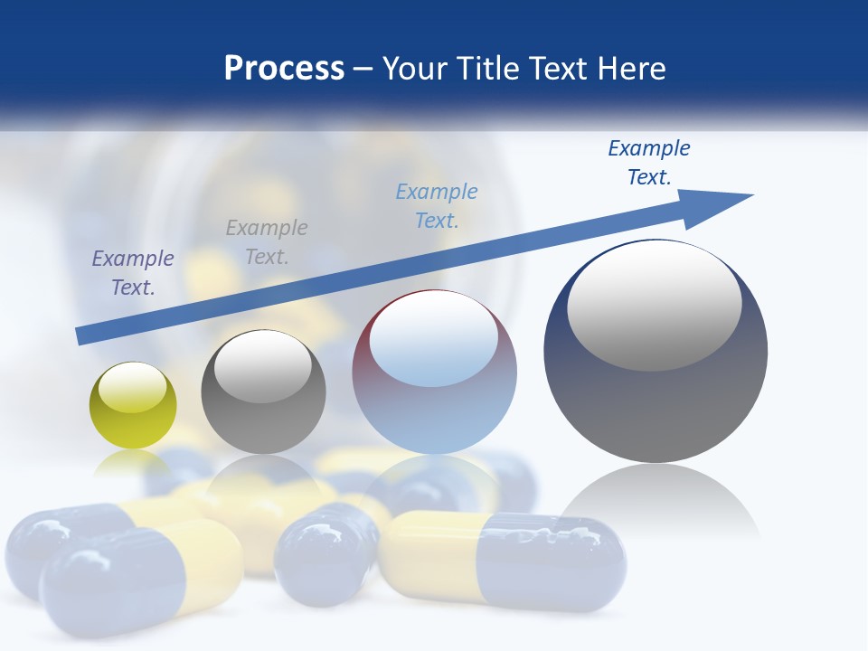 Blue And Yellow Pills Spilling Out Of A Bottle PowerPoint Template