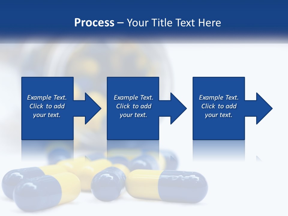 Blue And Yellow Pills Spilling Out Of A Bottle PowerPoint Template
