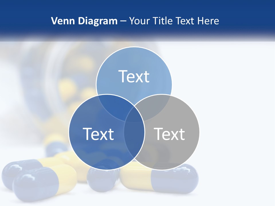 Blue And Yellow Pills Spilling Out Of A Bottle PowerPoint Template