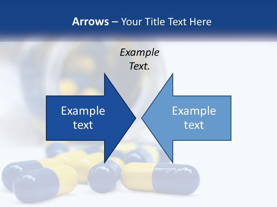Blue And Yellow Pills Spilling Out Of A Bottle PowerPoint Template