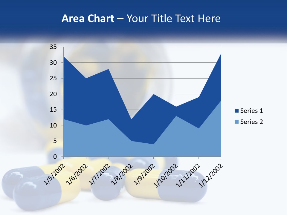 Blue And Yellow Pills Spilling Out Of A Bottle PowerPoint Template