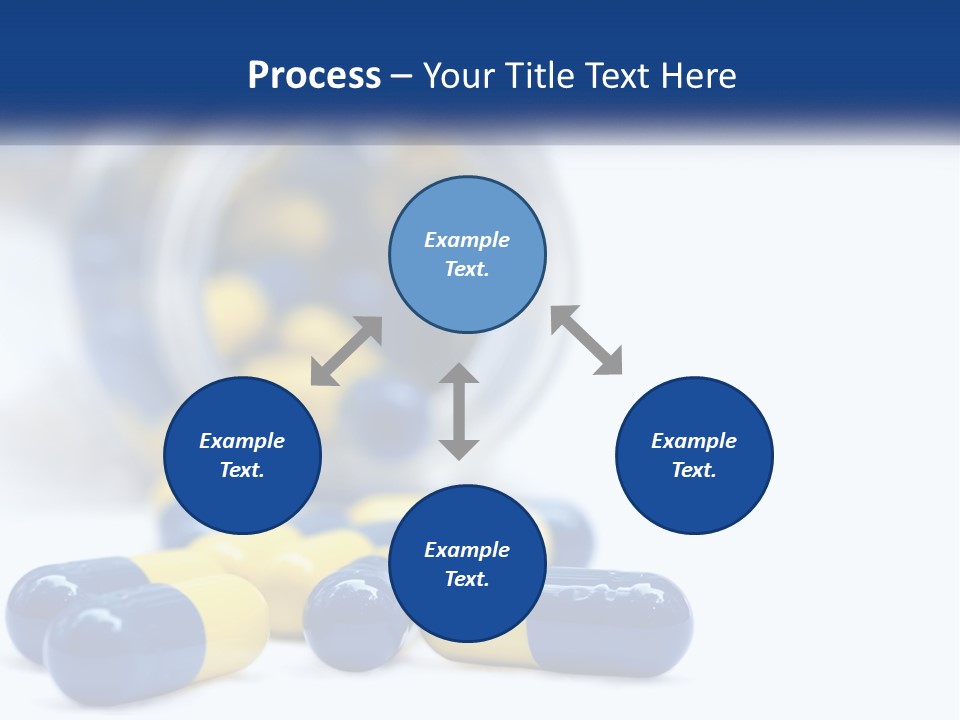Blue And Yellow Pills Spilling Out Of A Bottle PowerPoint Template