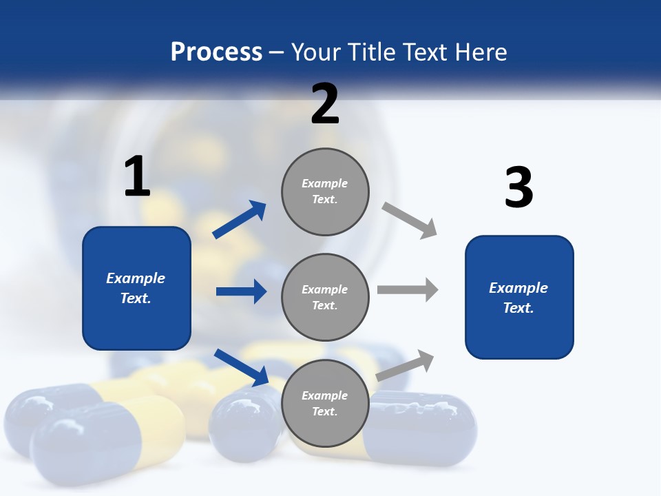 Blue And Yellow Pills Spilling Out Of A Bottle PowerPoint Template