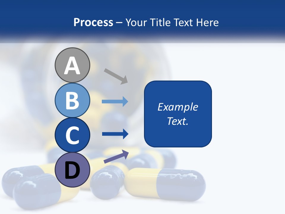 Blue And Yellow Pills Spilling Out Of A Bottle PowerPoint Template