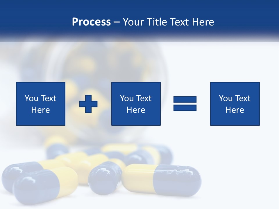 Blue And Yellow Pills Spilling Out Of A Bottle PowerPoint Template
