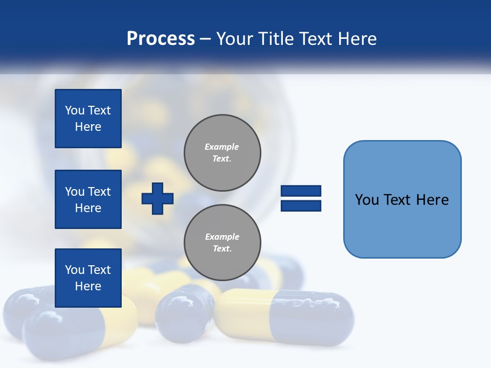 Blue And Yellow Pills Spilling Out Of A Bottle PowerPoint Template