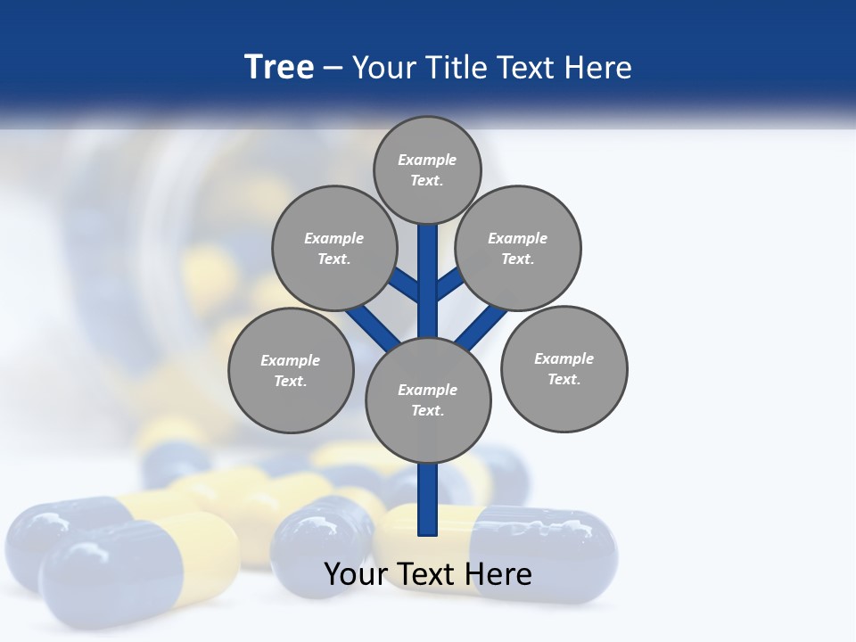 Blue And Yellow Pills Spilling Out Of A Bottle PowerPoint Template