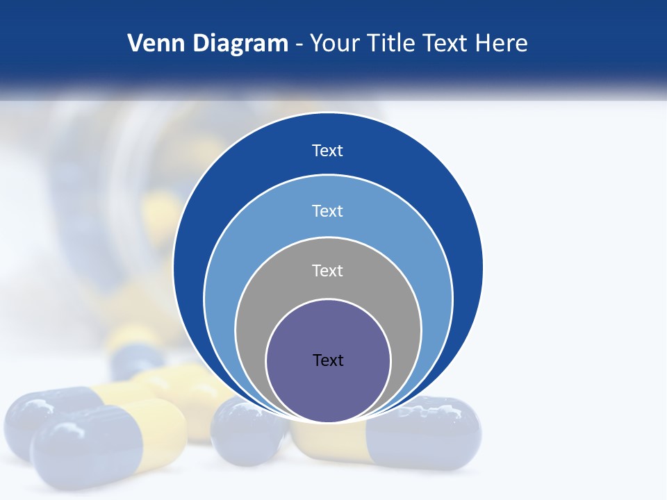 Blue And Yellow Pills Spilling Out Of A Bottle PowerPoint Template
