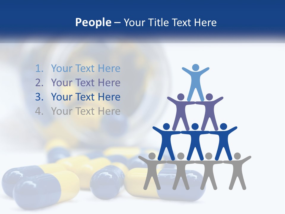 Blue And Yellow Pills Spilling Out Of A Bottle PowerPoint Template