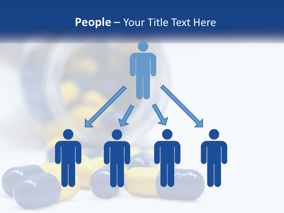 Blue And Yellow Pills Spilling Out Of A Bottle PowerPoint Template