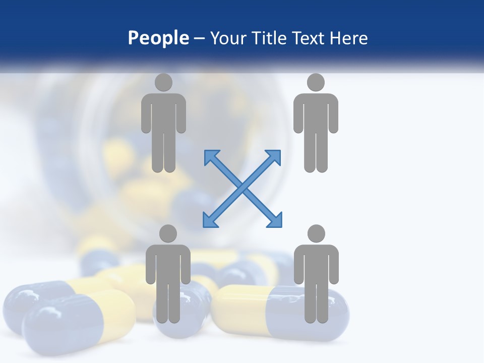 Blue And Yellow Pills Spilling Out Of A Bottle PowerPoint Template