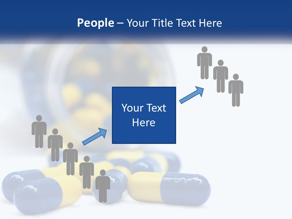 Blue And Yellow Pills Spilling Out Of A Bottle PowerPoint Template