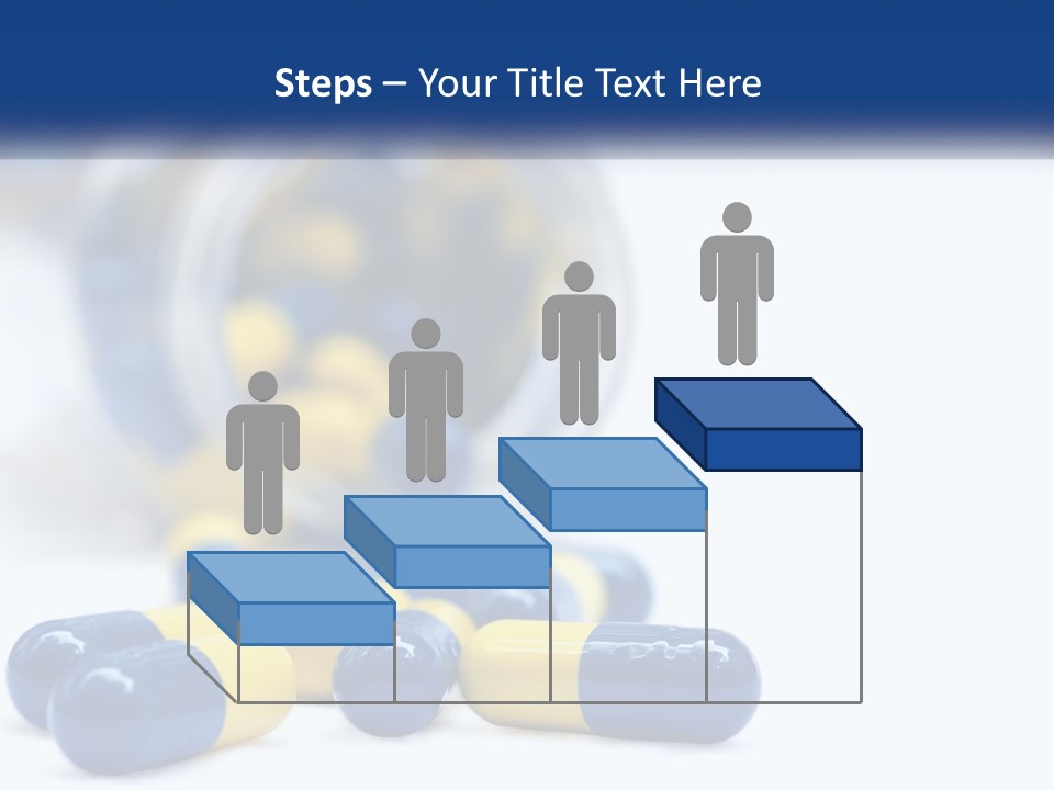 Blue And Yellow Pills Spilling Out Of A Bottle PowerPoint Template