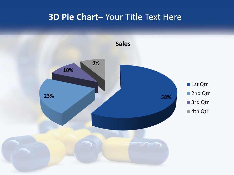 Blue And Yellow Pills Spilling Out Of A Bottle PowerPoint Template