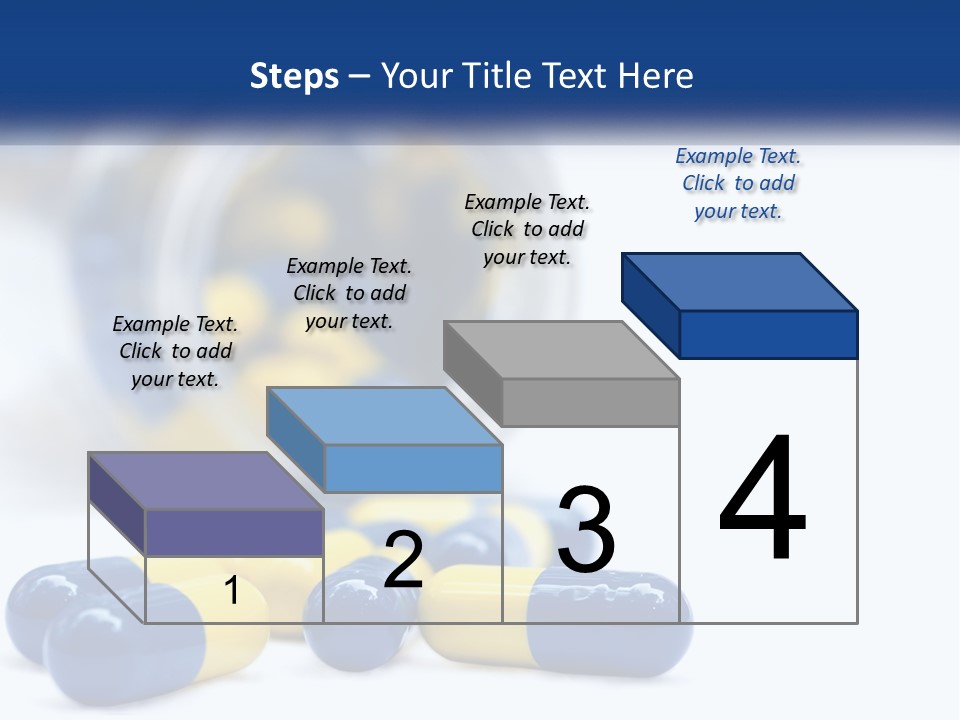 Blue And Yellow Pills Spilling Out Of A Bottle PowerPoint Template