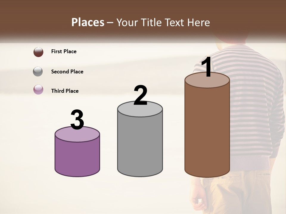 A Man Standing On A Beach With A Camera PowerPoint Template