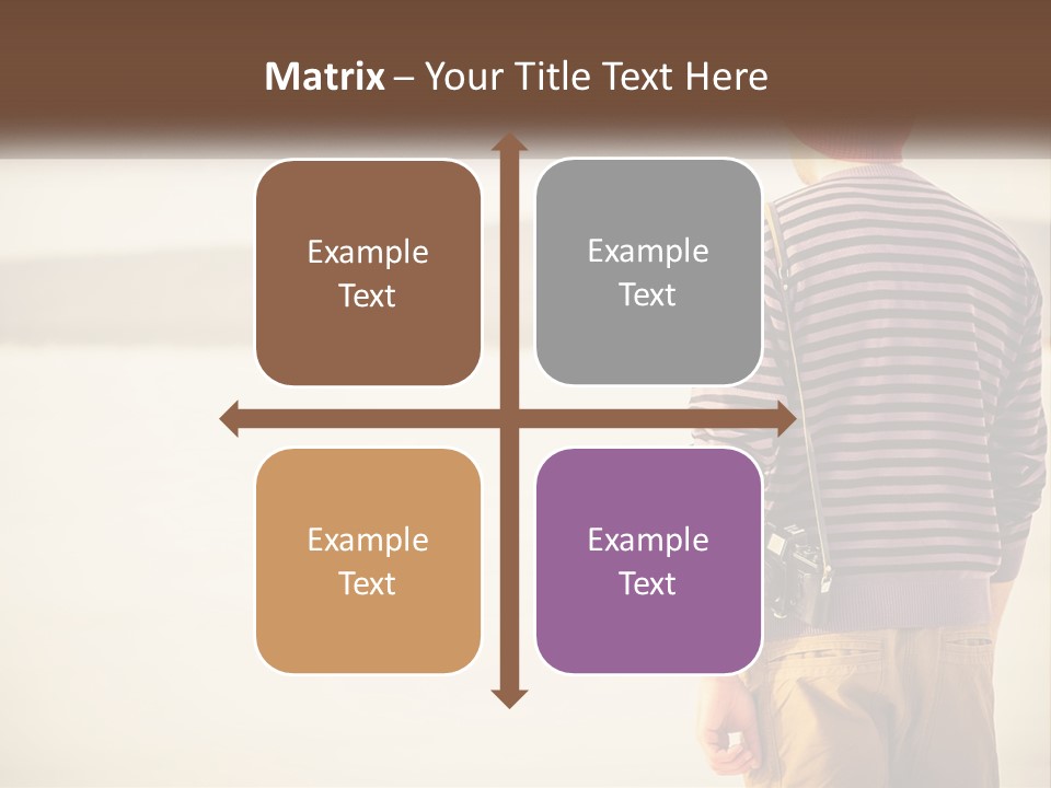 A Man Standing On A Beach With A Camera PowerPoint Template