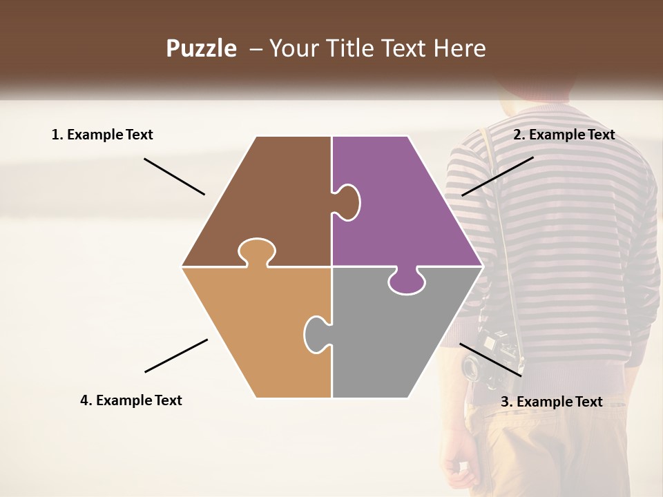 A Man Standing On A Beach With A Camera PowerPoint Template