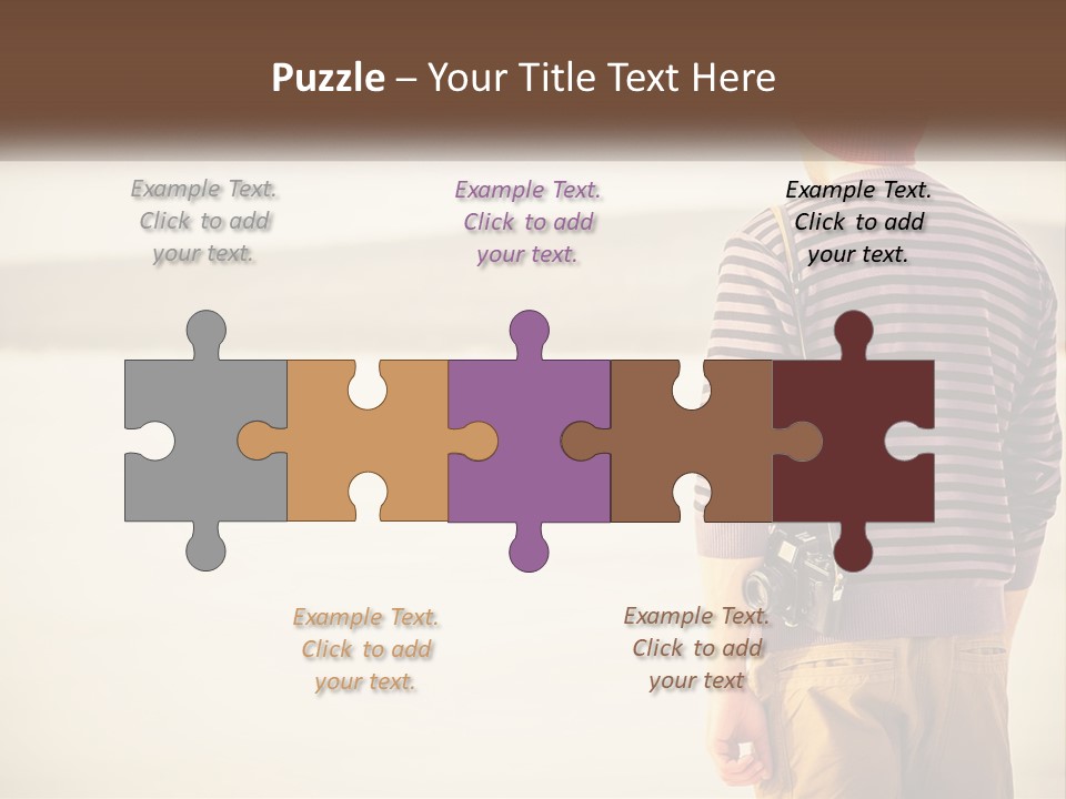 A Man Standing On A Beach With A Camera PowerPoint Template