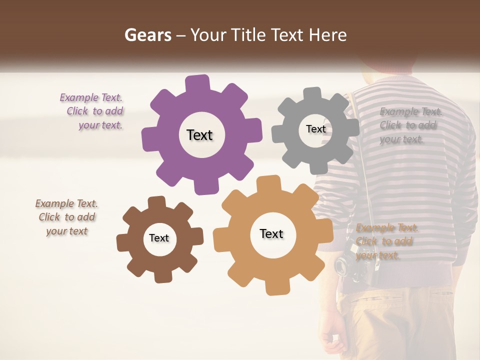 A Man Standing On A Beach With A Camera PowerPoint Template